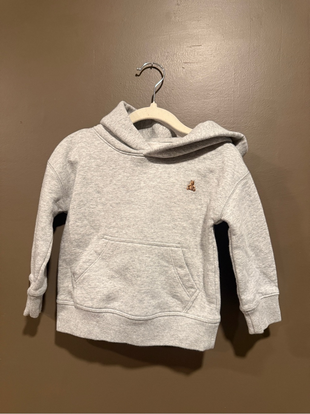 BabyGap Kids Light Gray Hoodie Sweatshirt with Bear Patch
